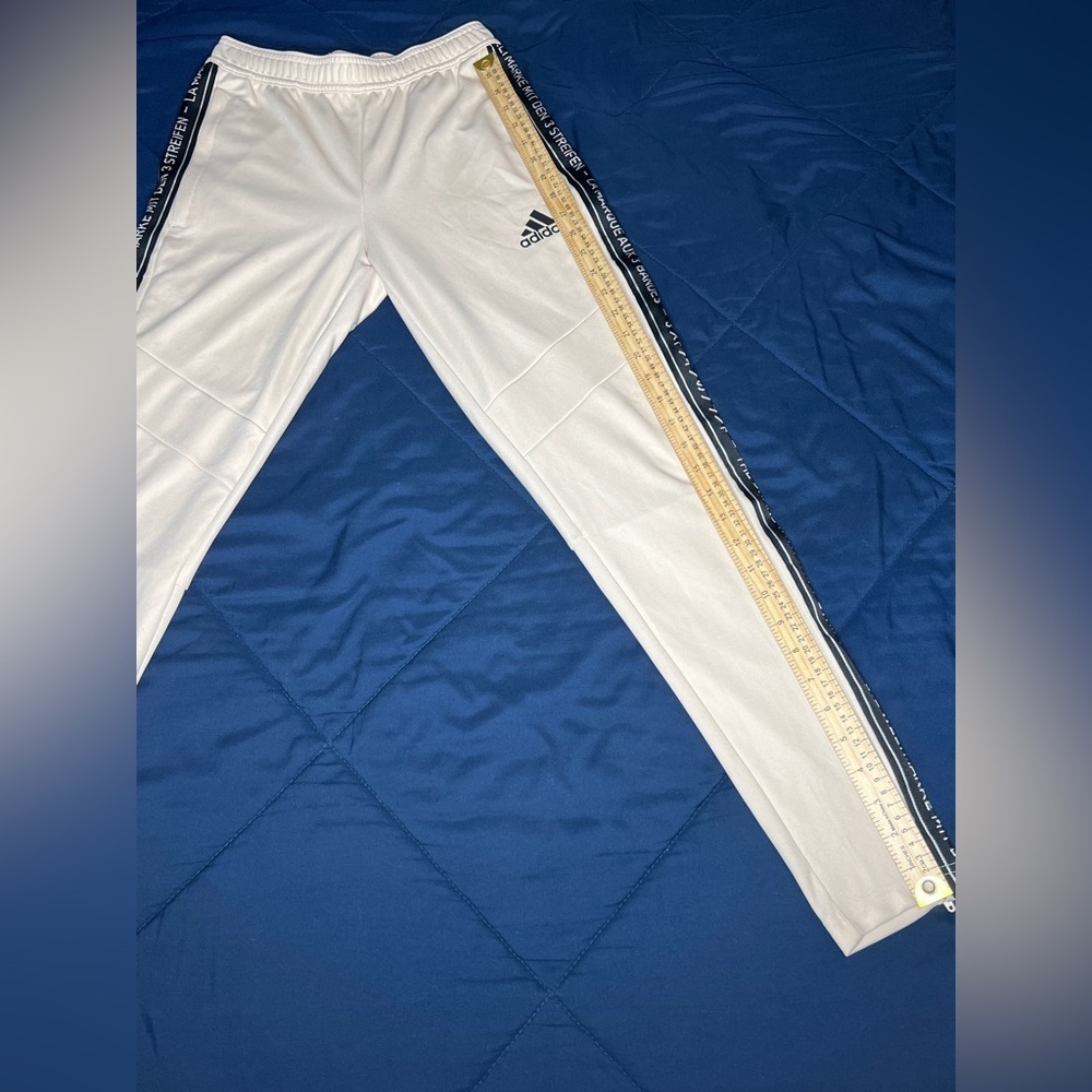 Men's Adidas Cream Track Pants - Picture 3 of 4